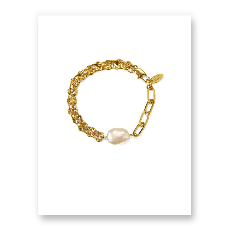 Chain stitching pearl bracelet