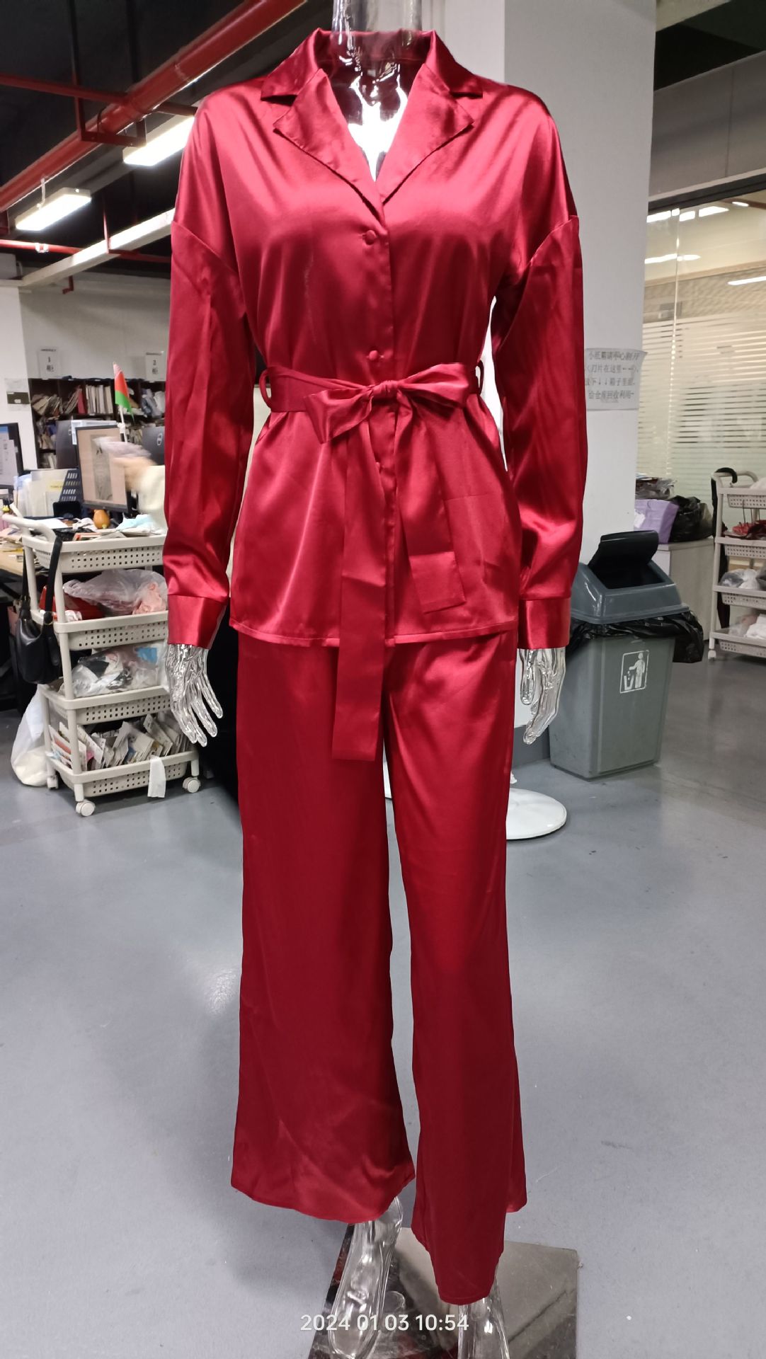 Womens Summer Loungewear Set Relaxed Comfortable Rayon-Look Pants And Robe For Casual Home Wear