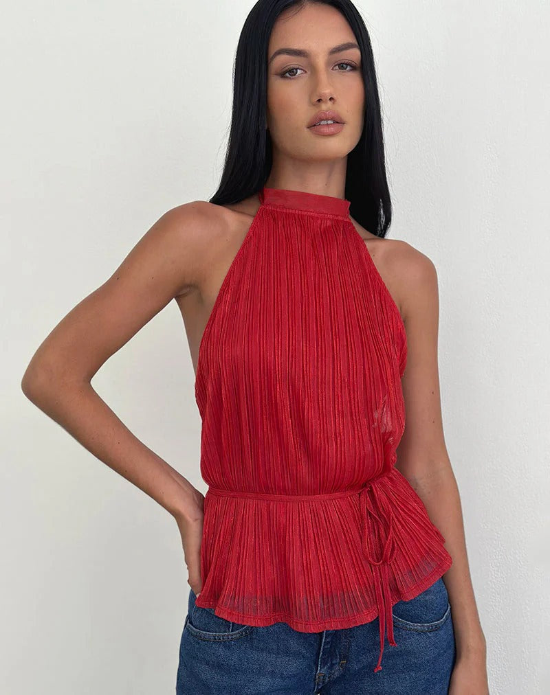 Women's Backless Strappy Halter Tank Top