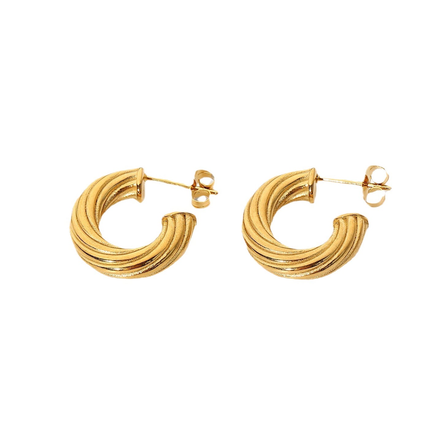 Fashionable Stainless Steel Twisted Earrings Titanium Steel Womens