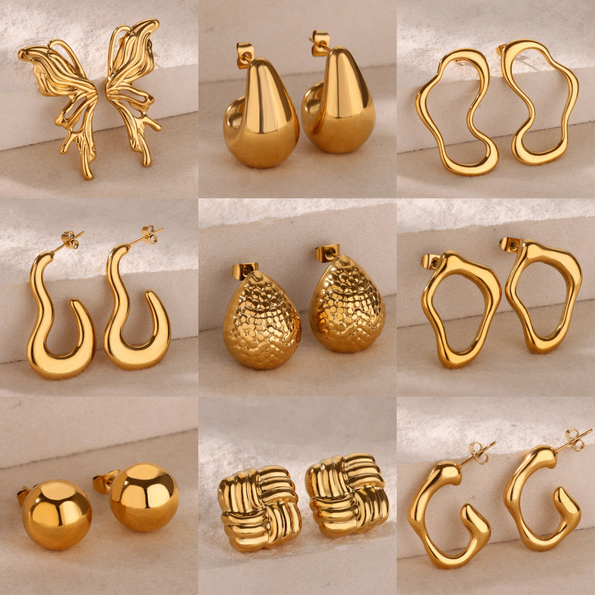 Niche High-end 3D Butterfly Stud Earrings Niche Ear Accessories