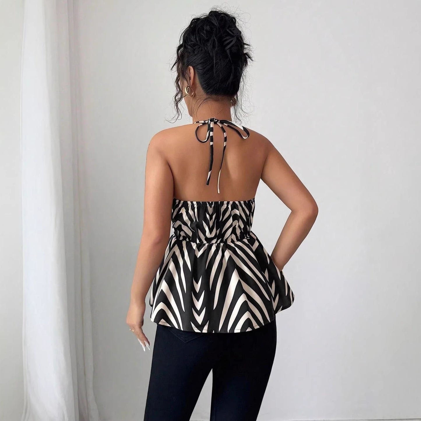 Elegant Halter-style Backless Top For Women