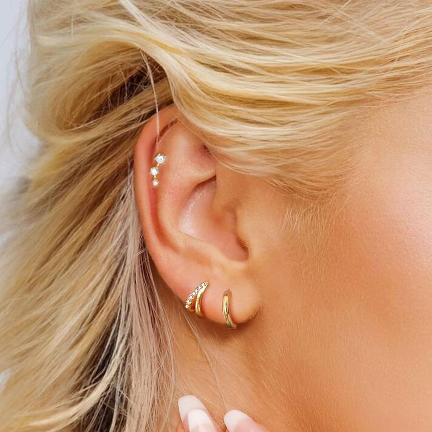 Zircon Inlaid Women's Five Piece Earring Set