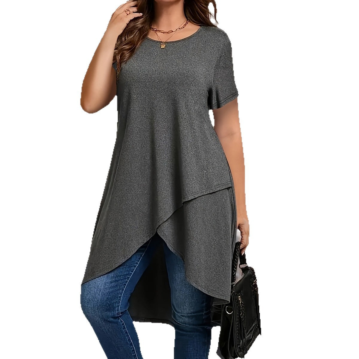 New Womens Casual Loose-fitting Short-sleeve Top For Everyday Wear