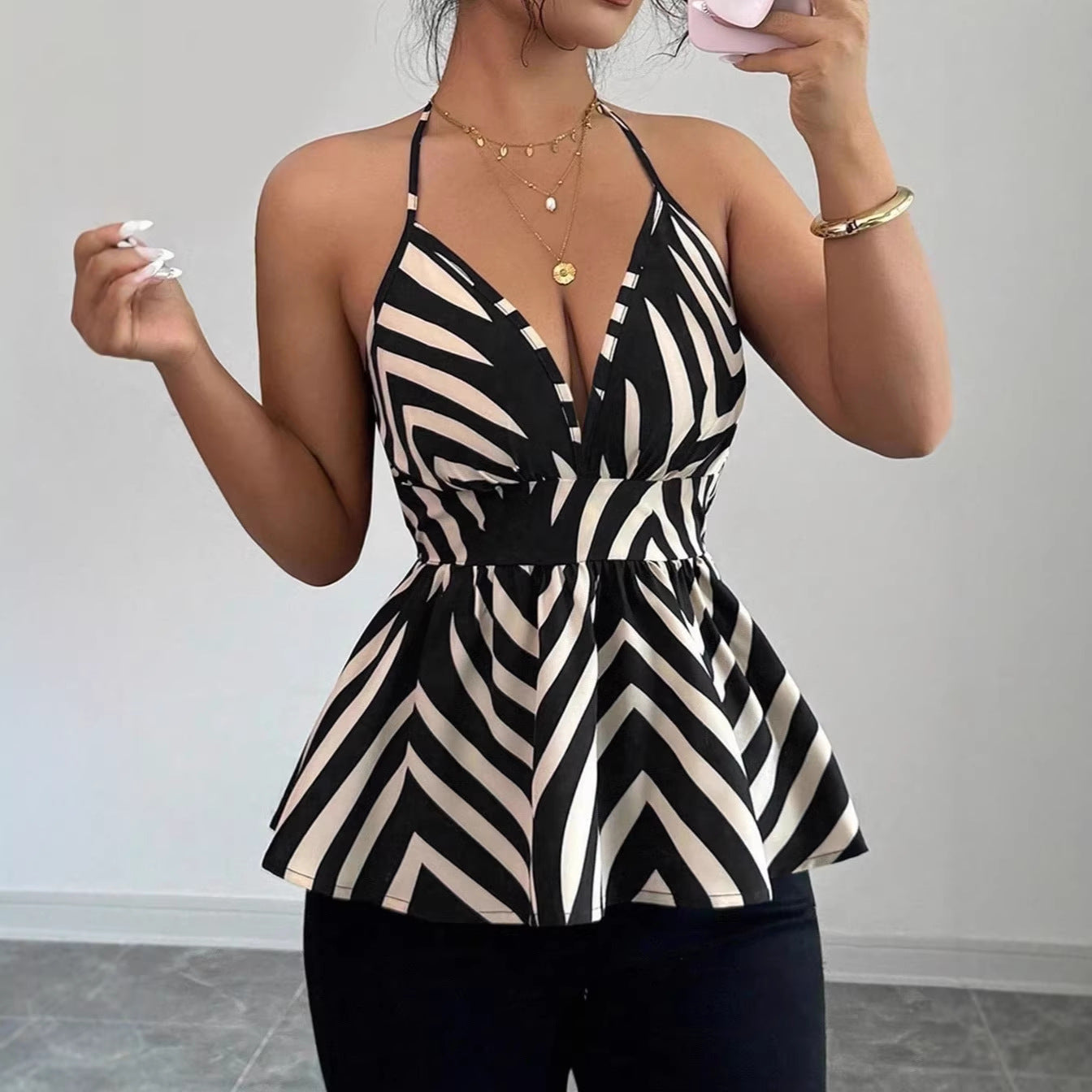 Elegant Halter-style Backless Top For Women