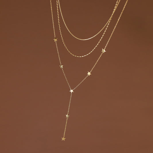 XL590 European And American Style Popular Bohemian Star Personalized Clavicle Chain