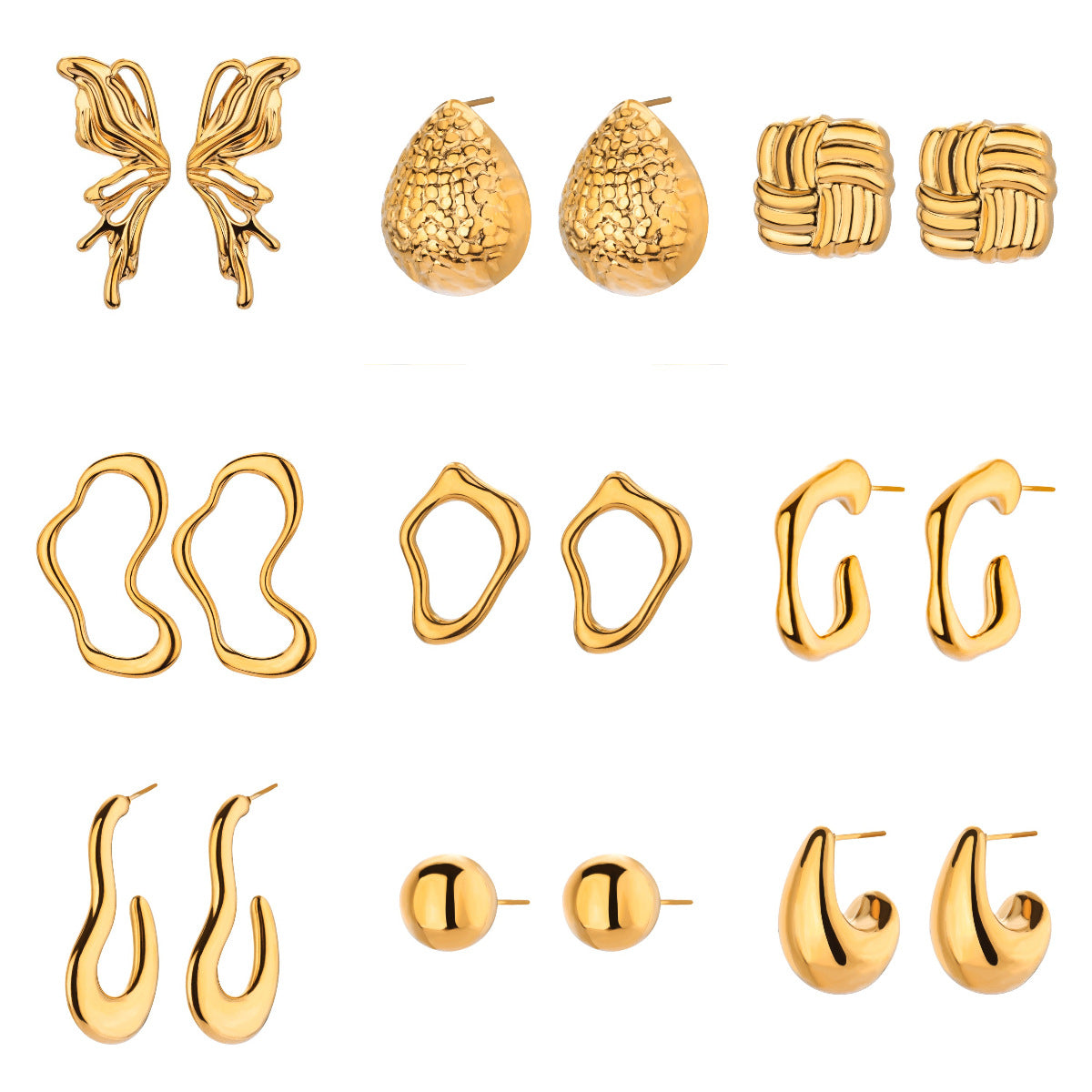 Niche High-end 3D Butterfly Stud Earrings Niche Ear Accessories